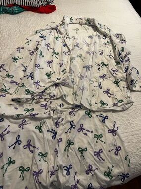 J Crew Bow-Print Pajama Set
